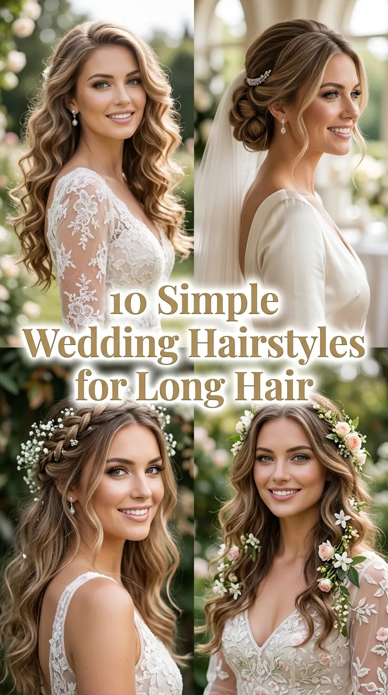 10 Simple Wedding Hairstyles for Long Hair