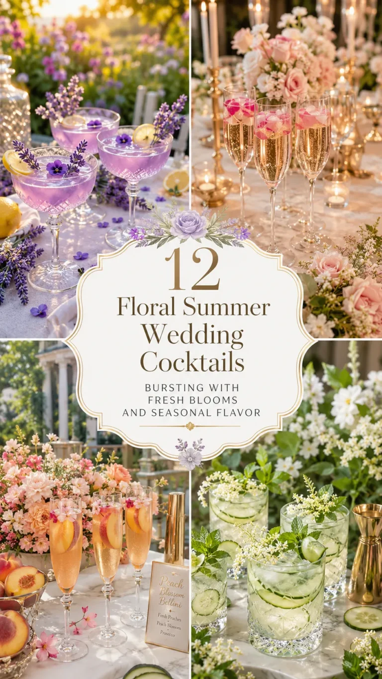 Floral Summer Wedding Cocktails Bursting with Fresh Blooms and Seasonal Flavor