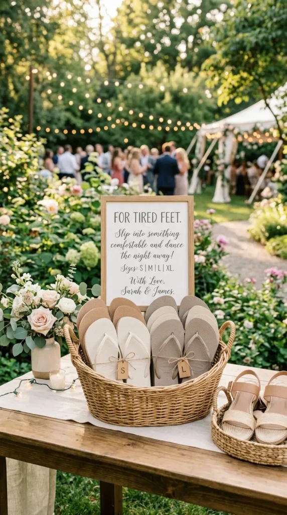 Add a Basket of Flip-Flops for Tired Feet