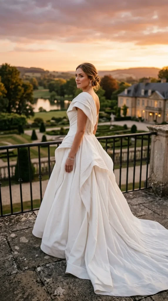 Asymmetrical Neckline Gown