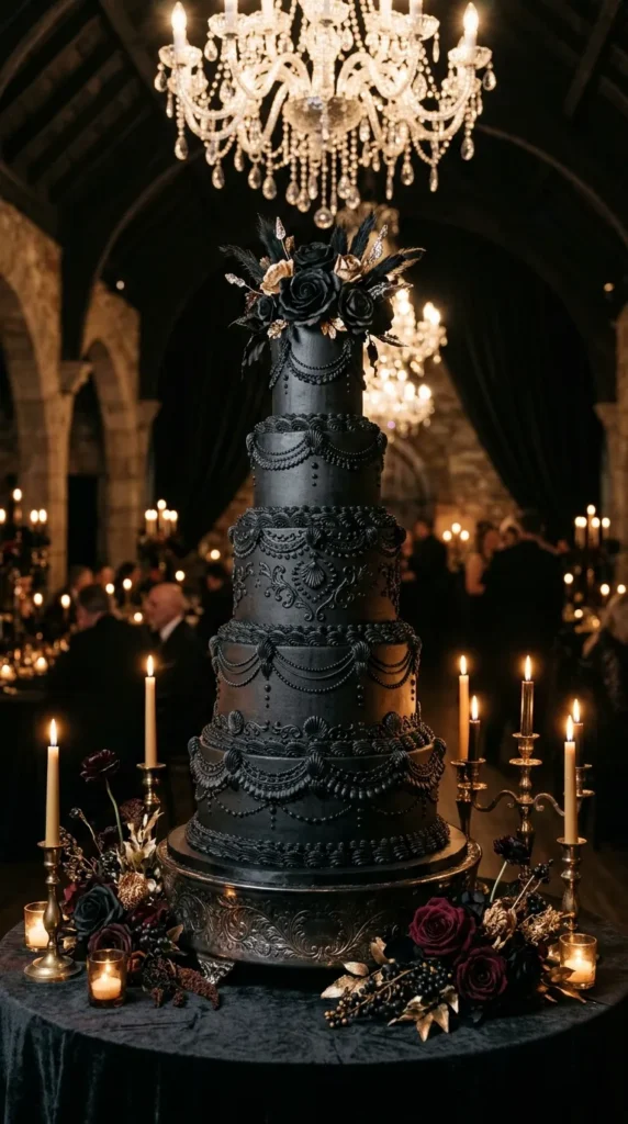 Black Lambeth Cake with Vintage Piping