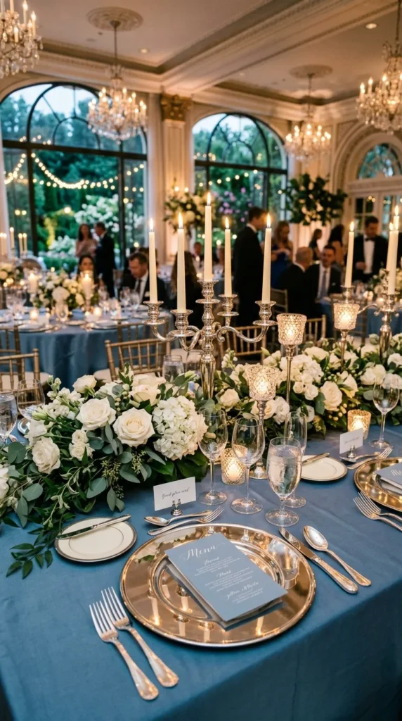 Blend Dusty Blue with Silver for Classic Elegance