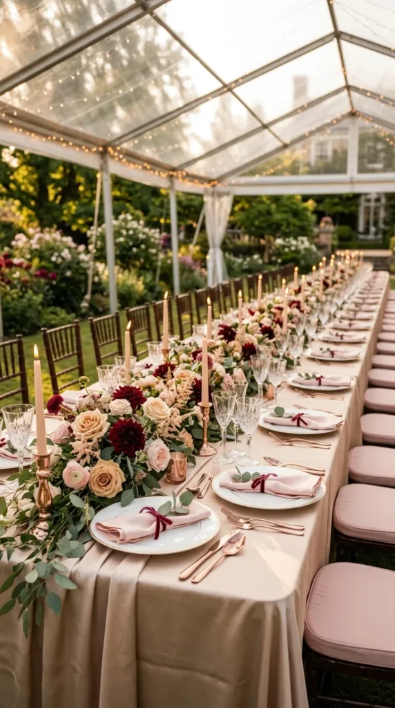 Burgundy, Rose Gold & Blush Champagne