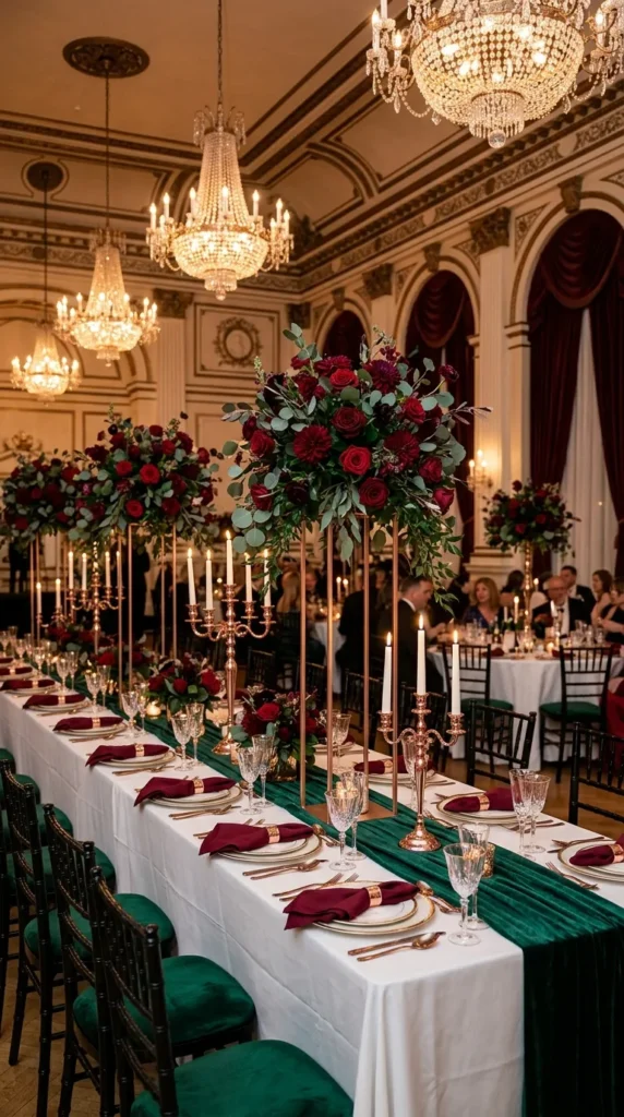 Burgundy, Rose Gold & Emerald Green