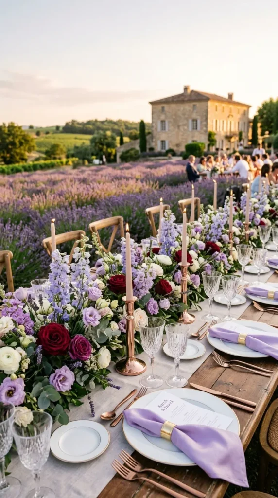 Burgundy, Rose Gold & Lavender