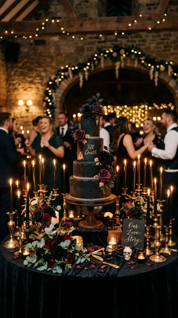 Candlelit Gothic Cake Display