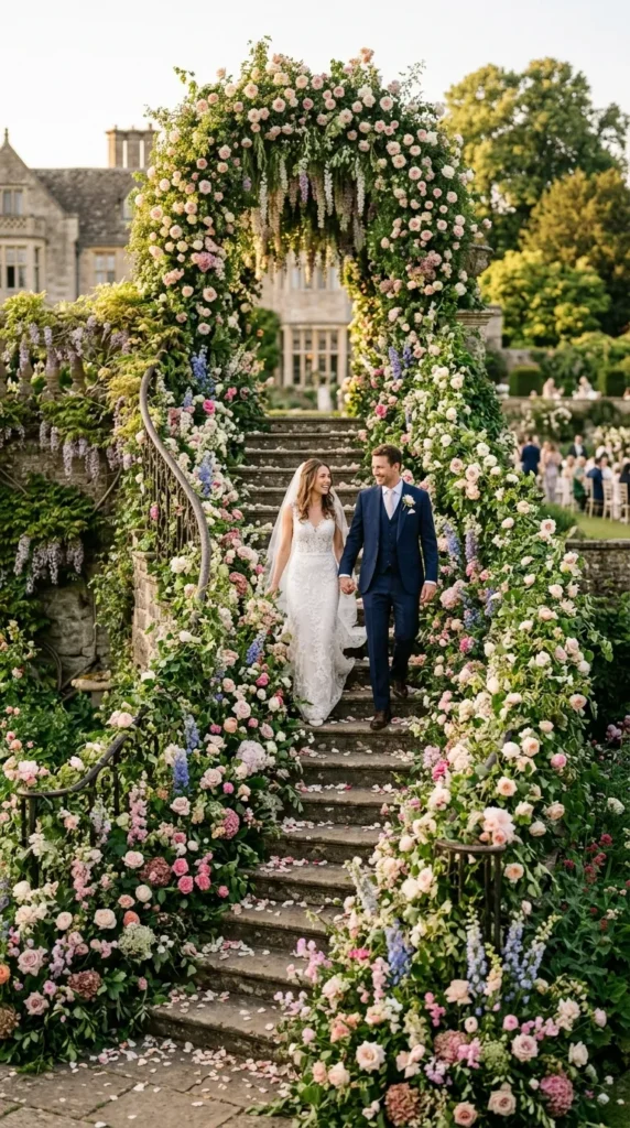 Create Floral-Covered Staircases and Entrances