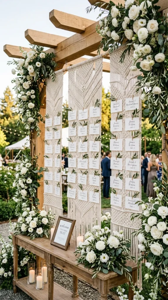 Create Hanging Macramé Escort Card Displays