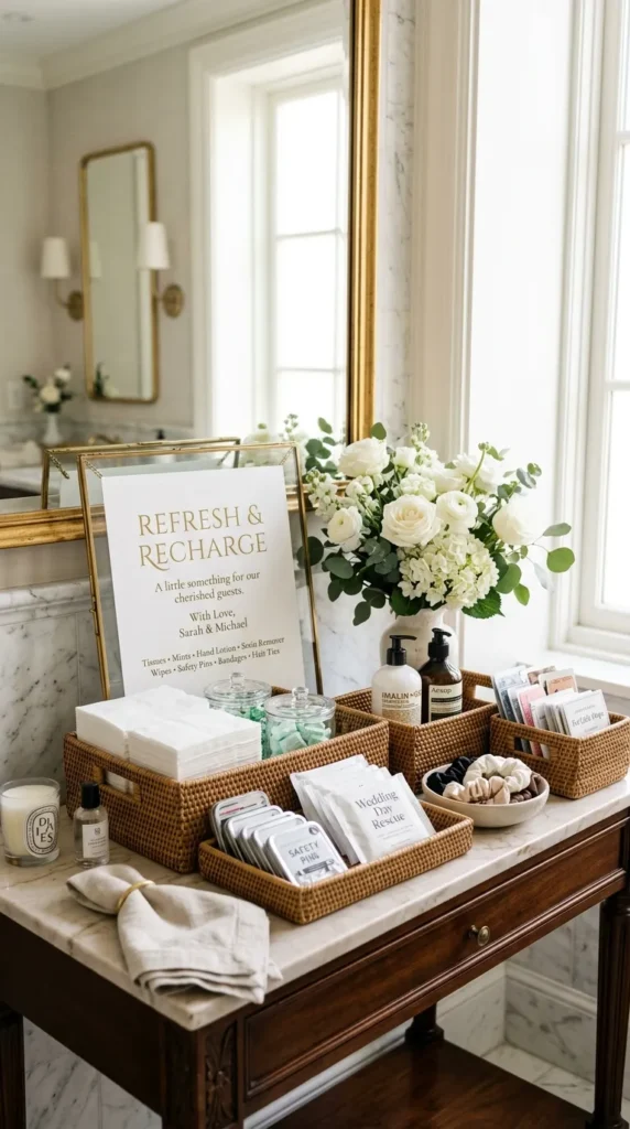 Create a Stylish Wedding Restroom Basket