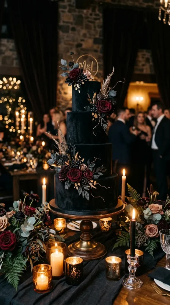 Dark Romantic Cake with Velvet Texture