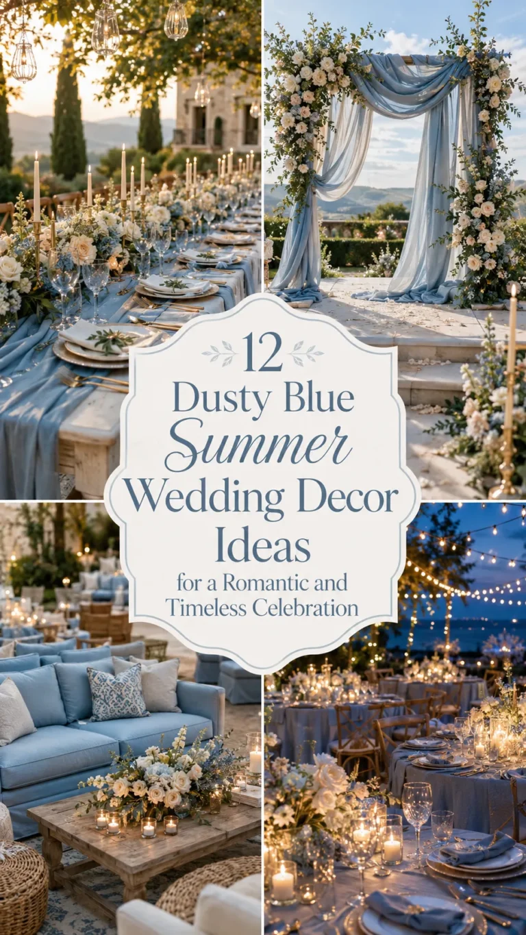 Dusty Blue Summer Wedding Decor Ideas for a Romantic and Timeless Celebration