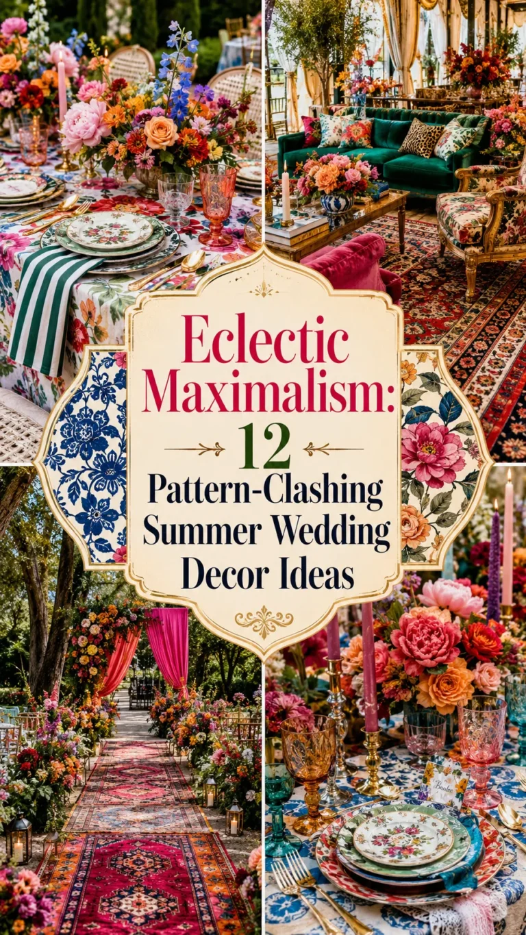 Eclectic Maximalism Pattern-Clashing Summer Wedding Decor Ideas