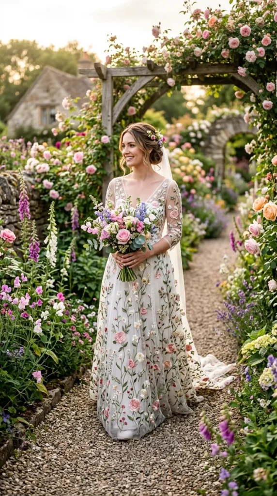 Floral Embroidered Midi Dress