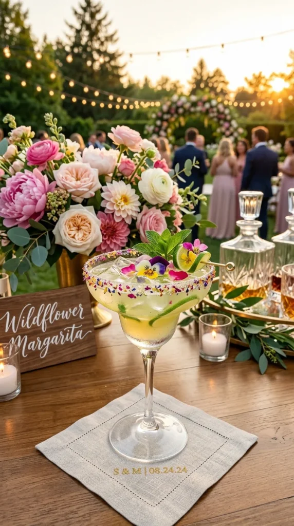 Floral Margarita with Edible Flower Garnish