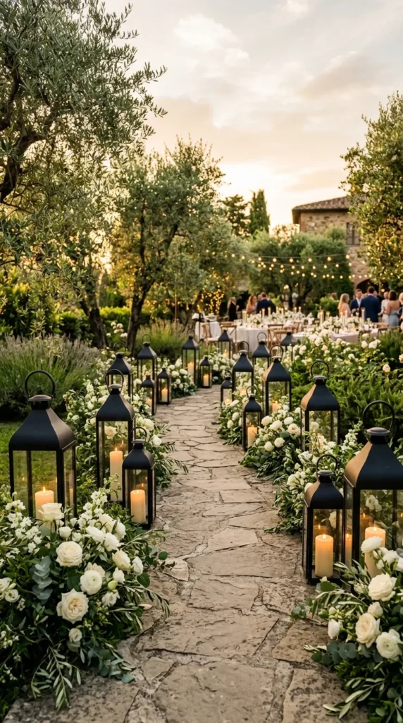 Frame the Reception with Black Lanterns