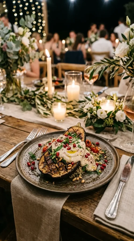 Grilled Eggplant with Tahini and Pomegranate
