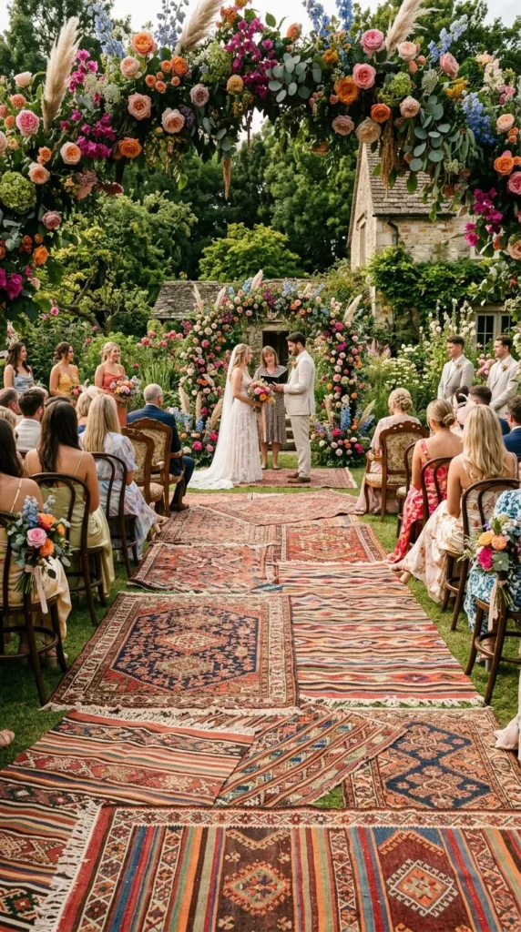 Layer Patterned Rugs Throughout the Venue