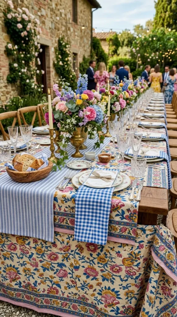 Mix Multiple Linen Patterns on One Table