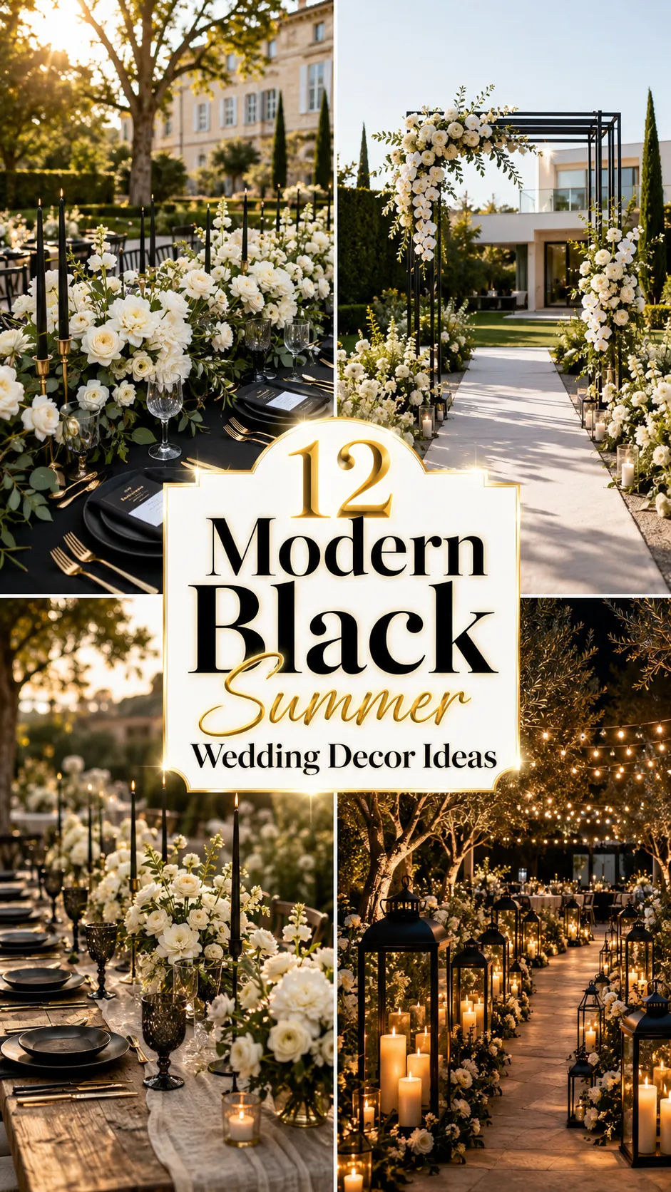 Modern Black Summer Wedding Decor Ideas for an Edgy & Elegant Celebration