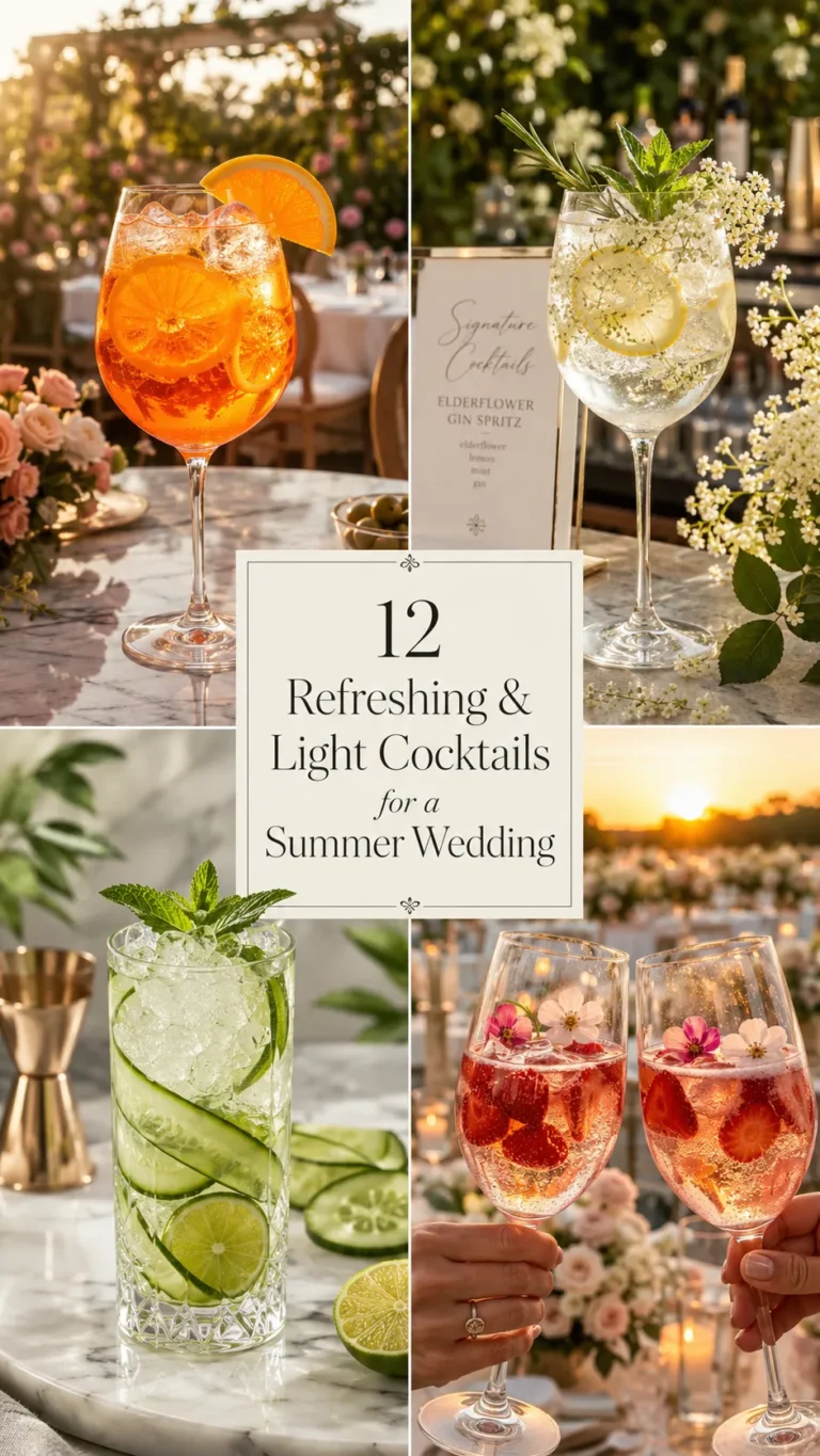 Refreshing & Light Cocktails for a Summer Wedding