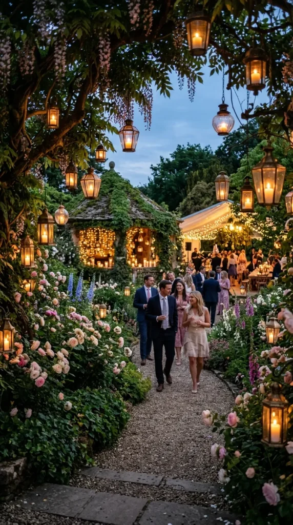 Scatter Lanterns Throughout the Garden