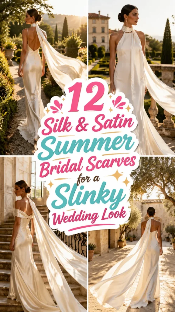 Silk & Satin Summer Bridal Scarves for a Slinky Wedding Look