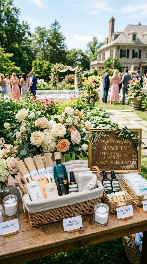 Stock Extra Sunscreen for Outdoor Weddings