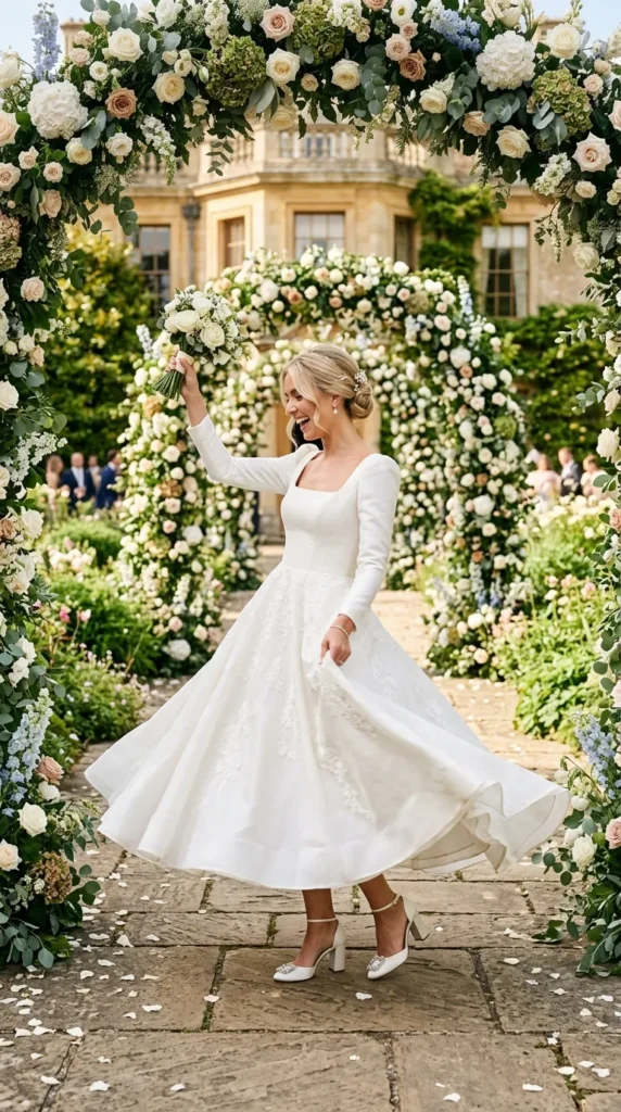 Structured Tea-Length Dress