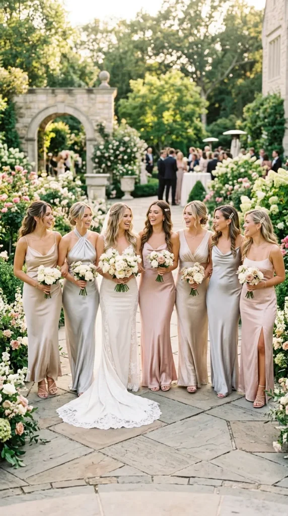 Style Bridesmaids in Satin Dresses