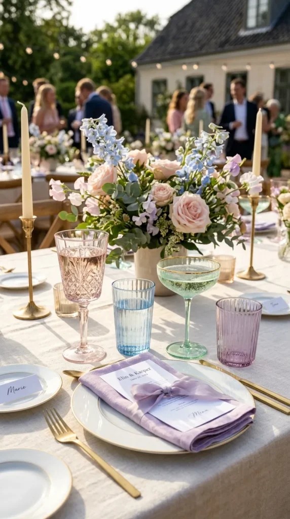 Style Tables with Colored Glassware