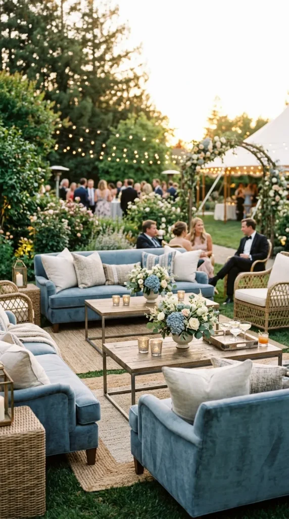 Style a Dusty Blue Lounge Area