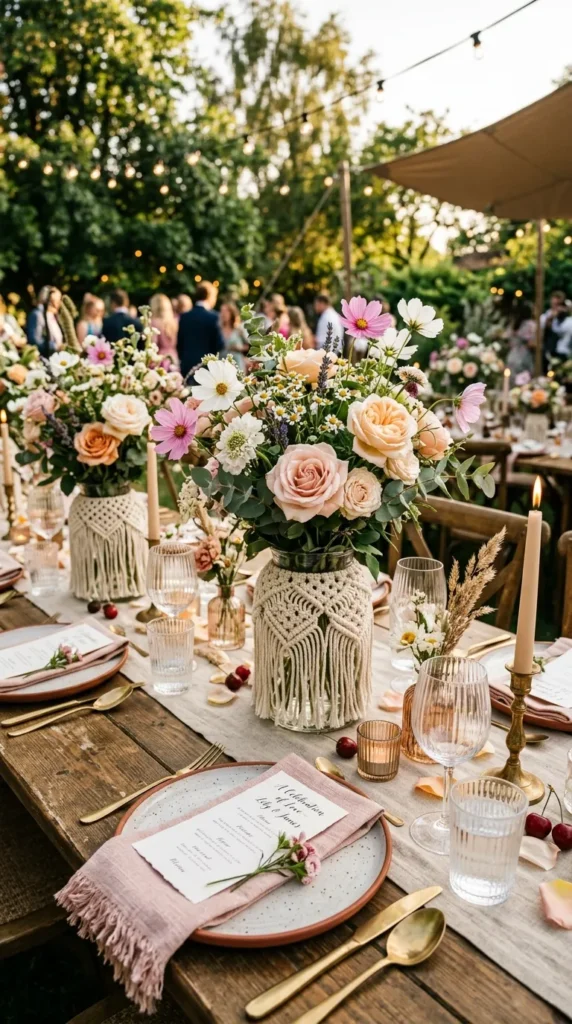 Use Macramé Wrapped Glass Vases