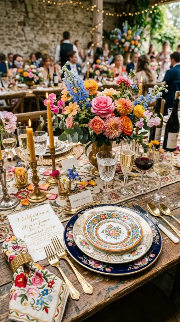 Use Mismatched Vintage Dinnerware