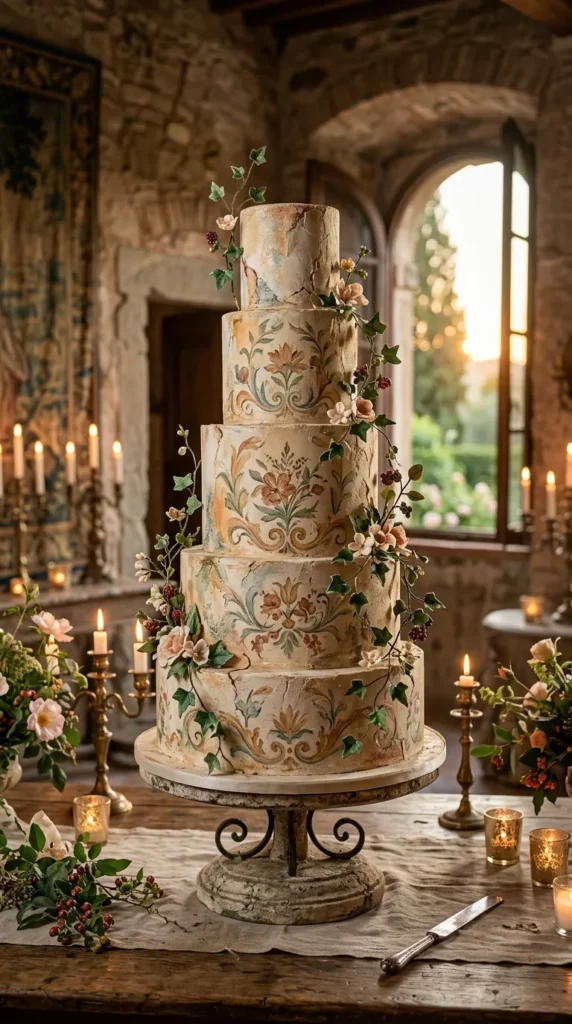 Antique Fresco-Inspired Cake