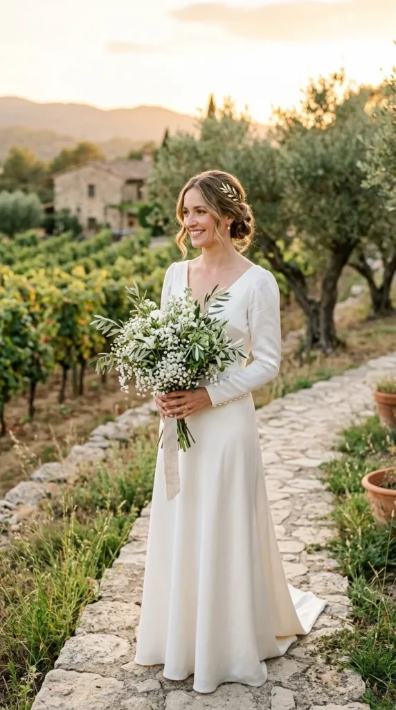Baby's Breath with Olive Branches