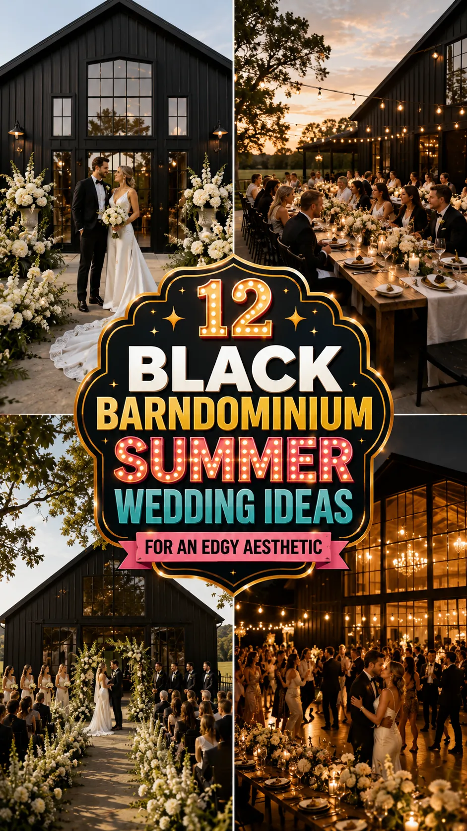 Black Barndominium Summer Wedding Ideas for an Edgy Aesthetic