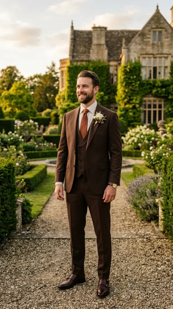 Chocolate Brown Suit for Understated Luxury