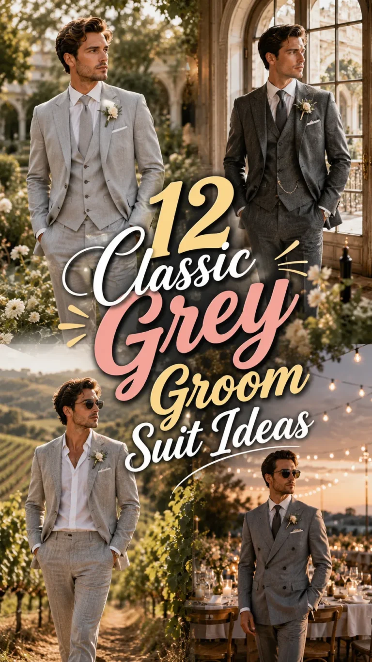 Classic Grey Groom Suit Ideas for an Elegant Late Summer Celebration