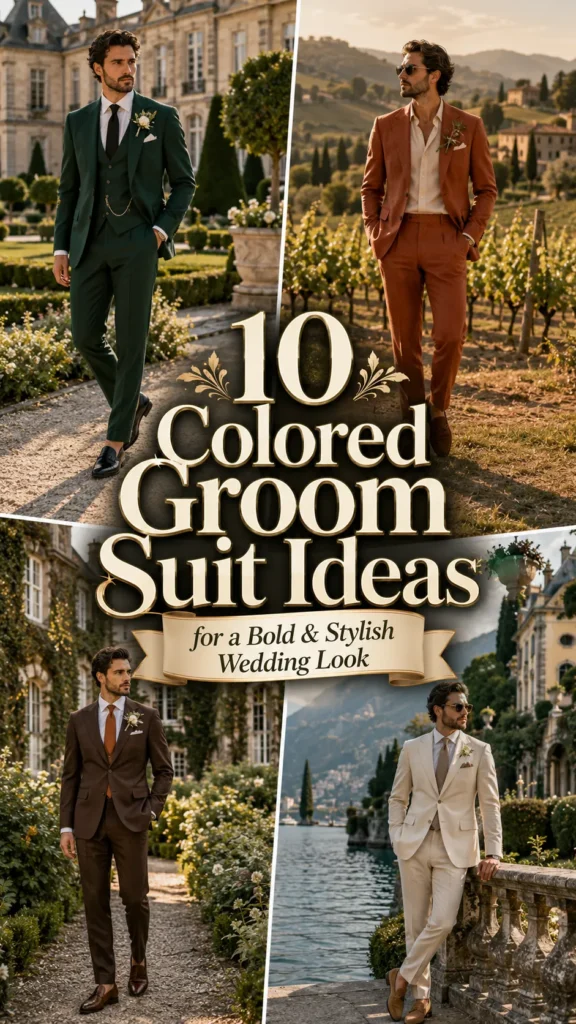Colored Groom Suit Ideas for a Bold & Stylish Wedding Look