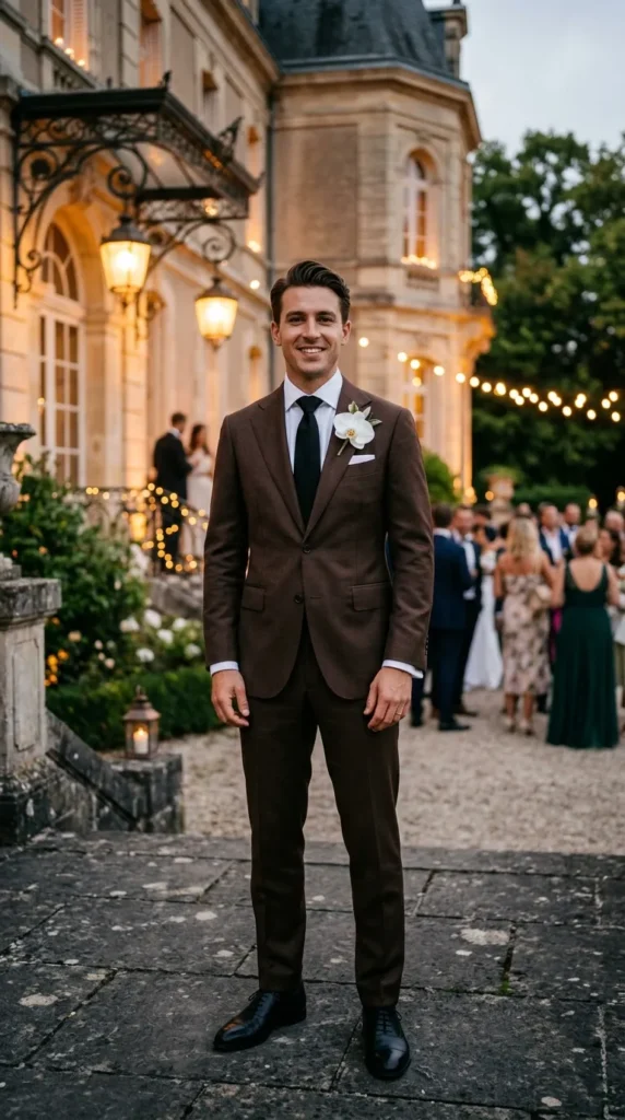 Dark Walnut Suit with Black Details