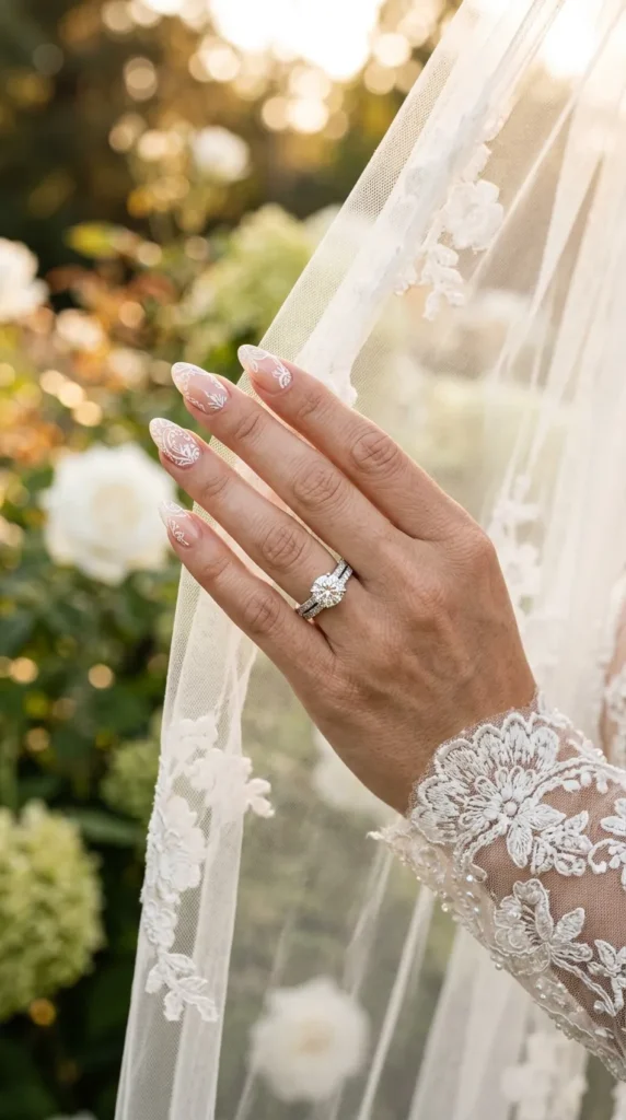 Delicate Lace-Inspired Nail Art
