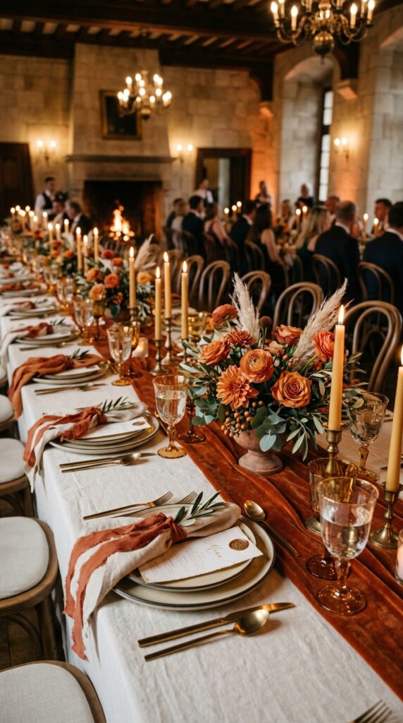 Dress Reception Tables in Earthy Linen
