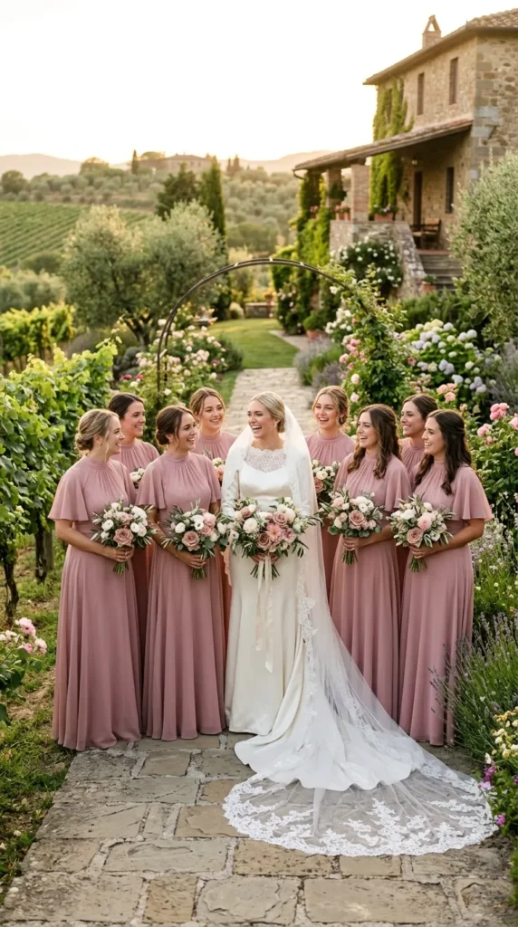 Dress Your Bridesmaids in Dusty Rose