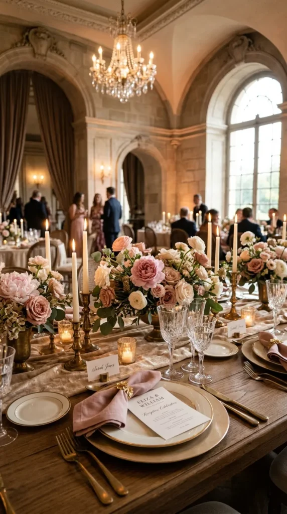 Pair Dusty Rose with Champagne Gold