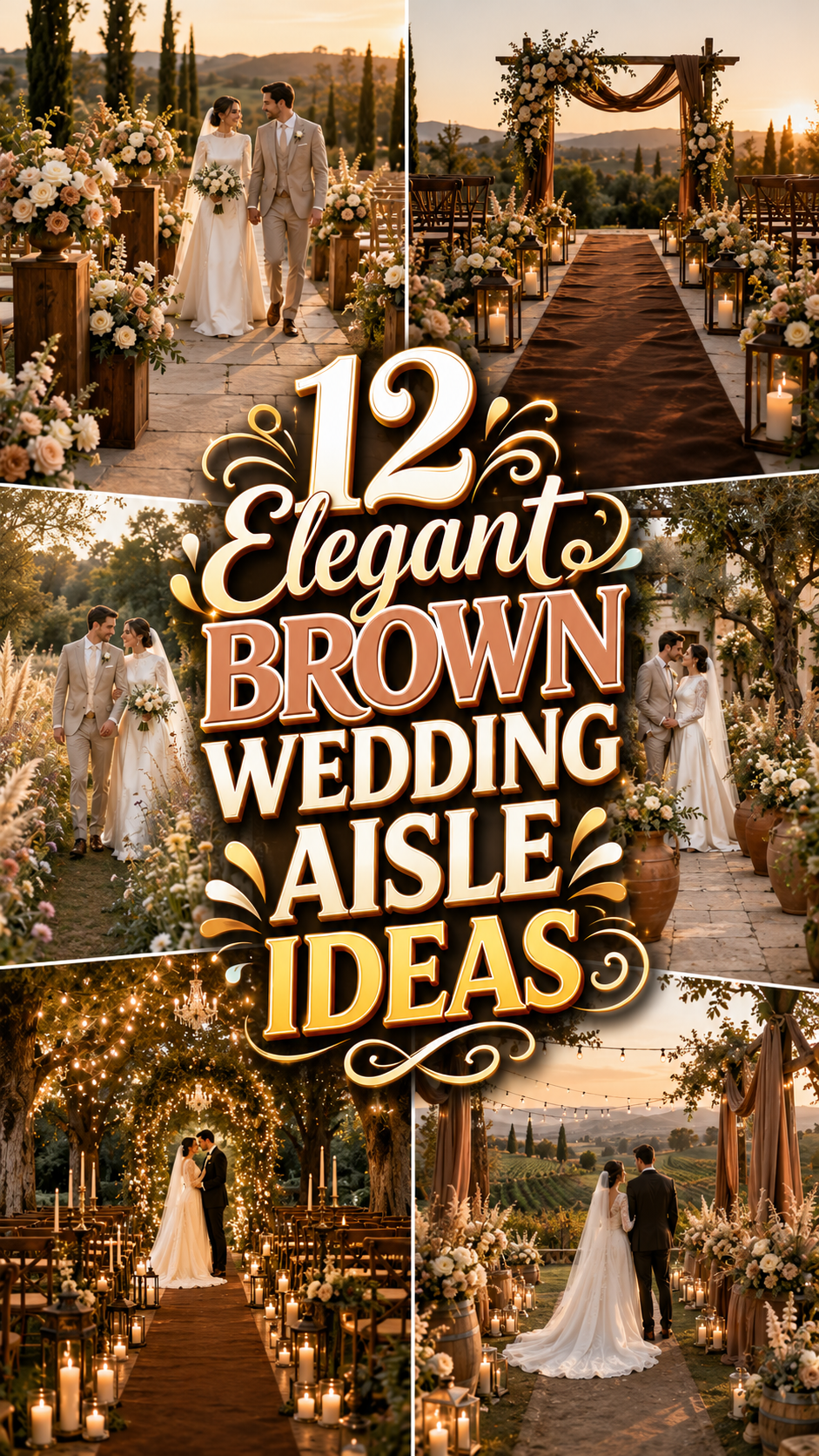 Elegant Brown Wedding Aisle Ideas for a Beautiful Late Summer Ceremony