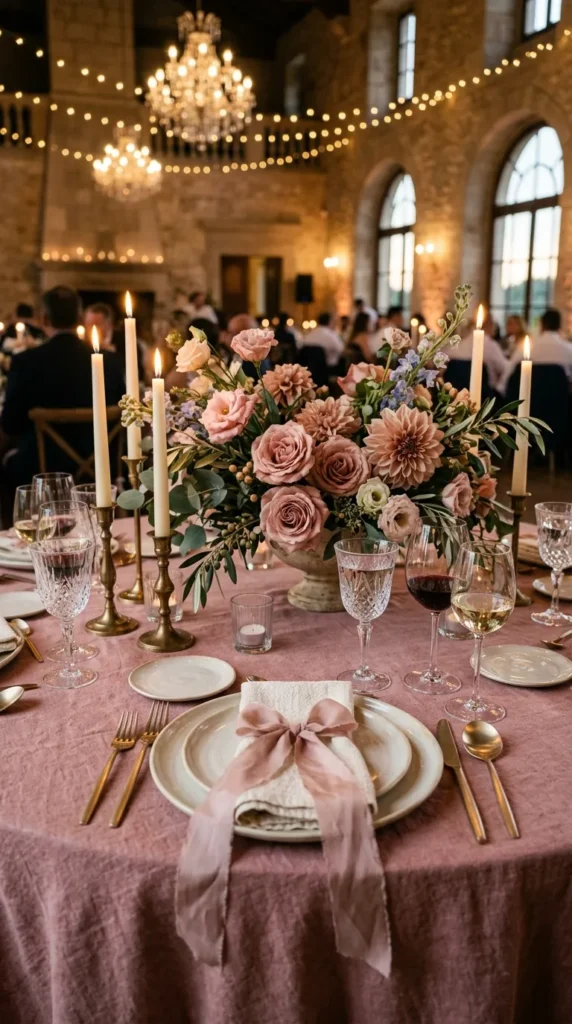 Dress Your Reception Tables in Dusty Rose Linen