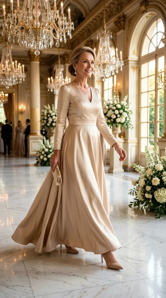 Elegant Satin A-Line Gown