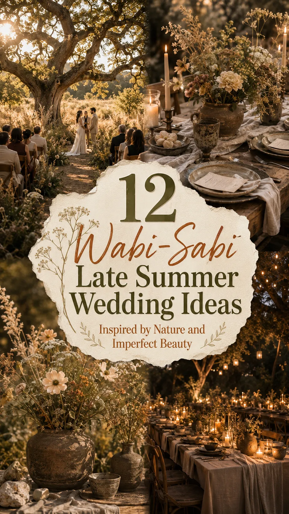 Embrace Imperfection Wabi-Sabi Late Summer Wedding Decor Ideas You'll Love