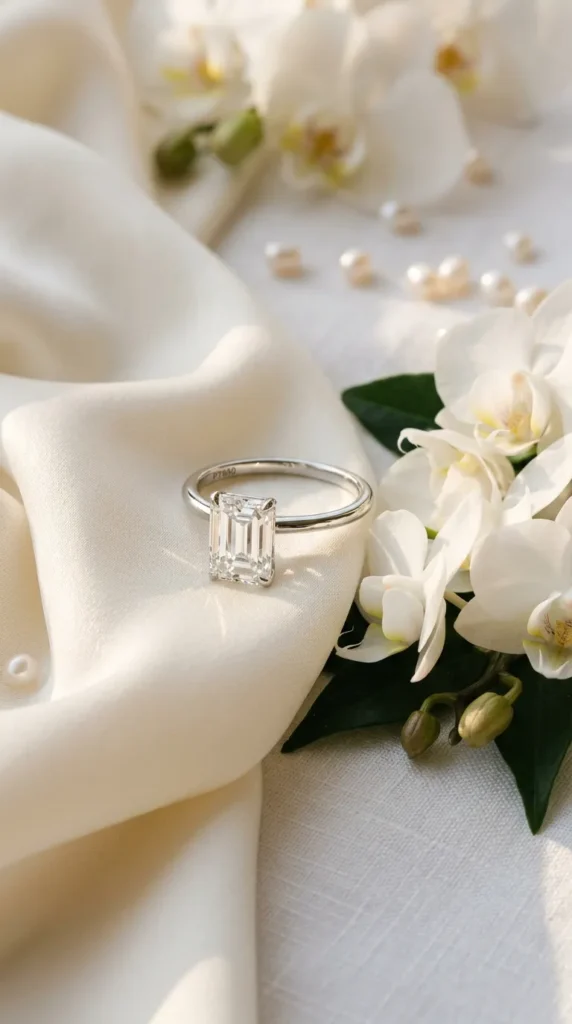 Emerald Cut on a Slim Band