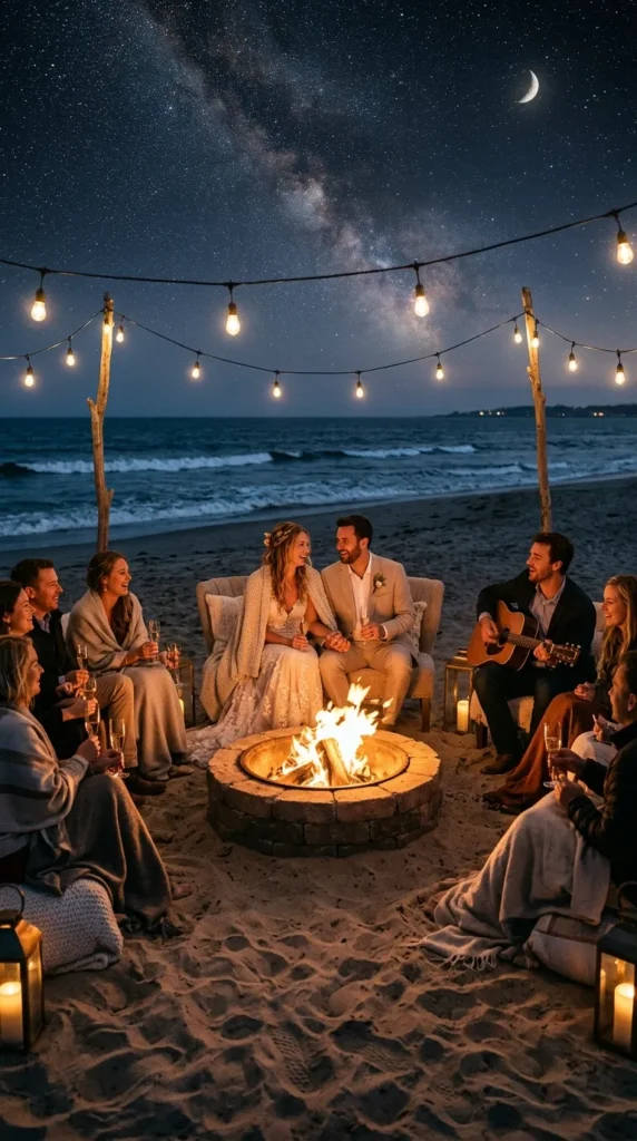 End the Evening Around a Beach Bonfire